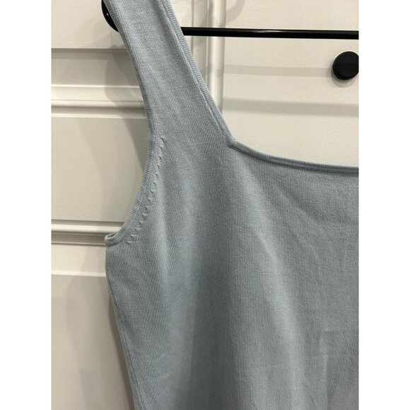 Womens Light Blue Square Neck Tank Top - Picture 4 of 7